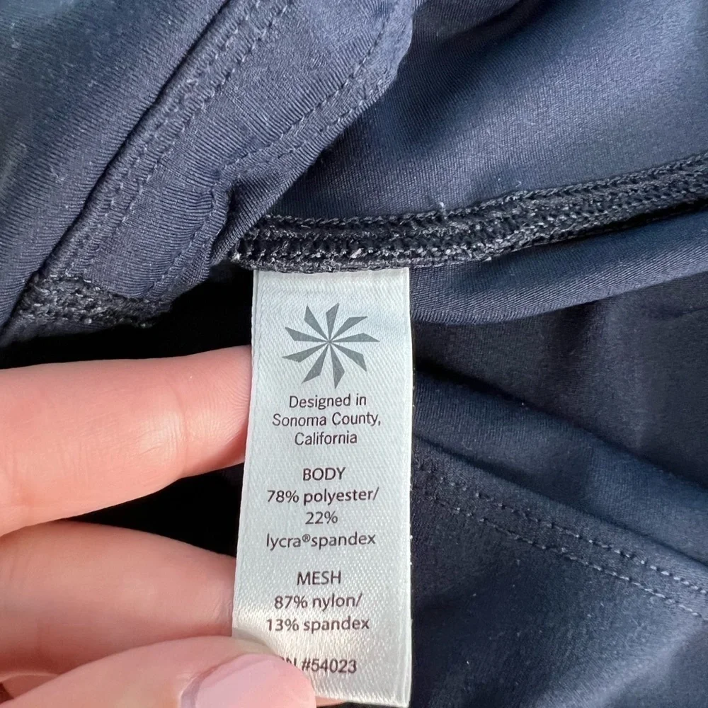 Athleta Navy Blue Mesh Sonar Capri Small Running Gym Compression​